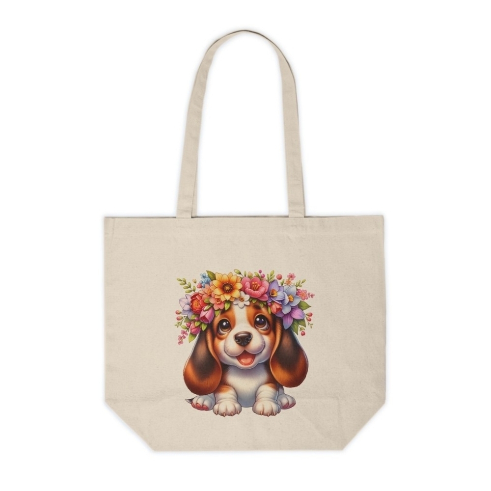 Basset Hound Custom Canvas Tote Bag